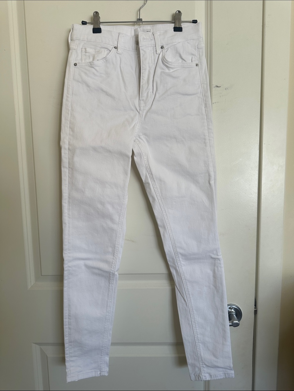 Topshop White Skinny High-Rise Jeans